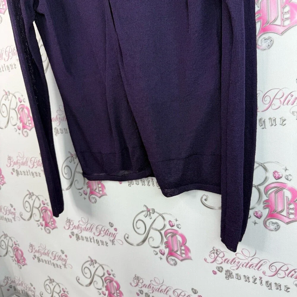 The work connection, cardigan, button up, Women's Deep Purple V-Neck Blouse